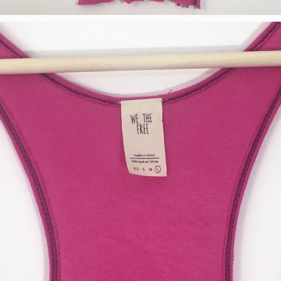 Free People Karmen Tank Top Pink Large boho - Picture 6 of 7